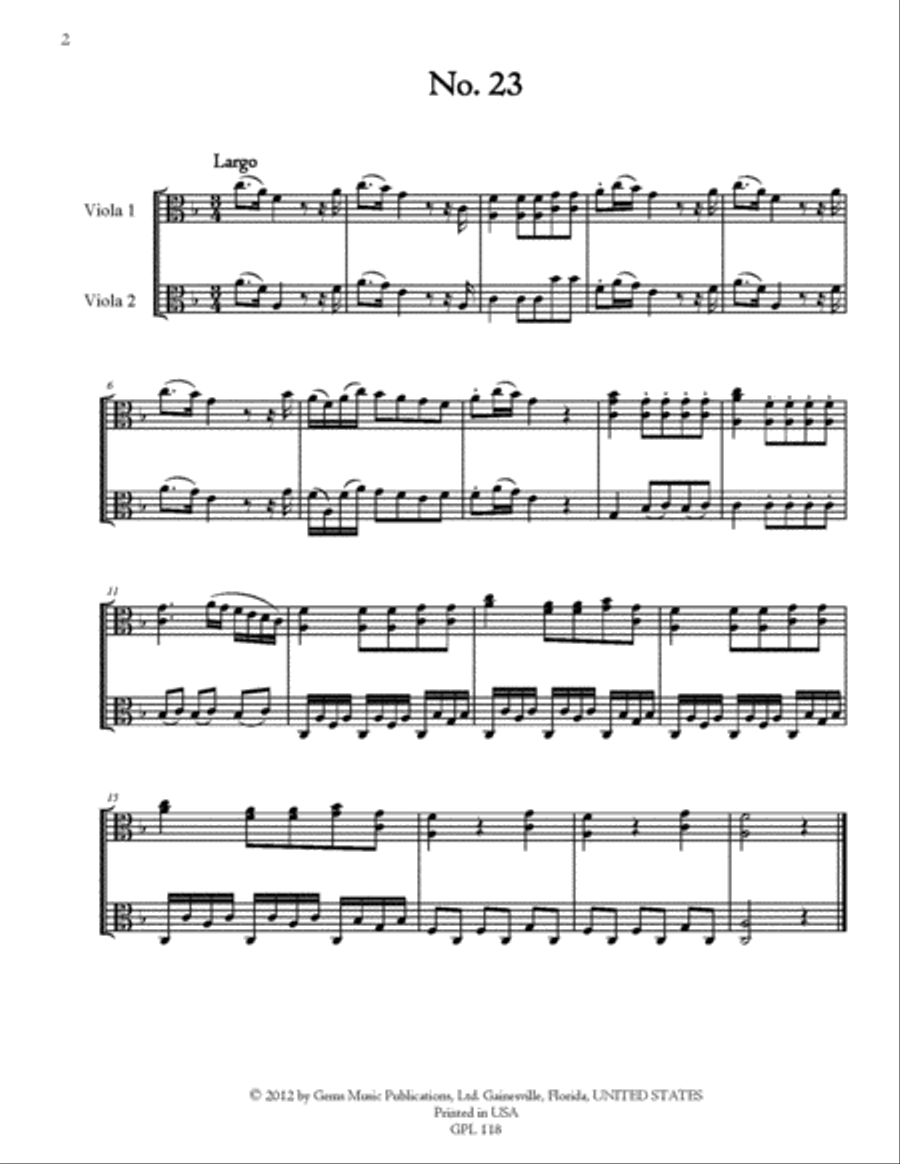 44 18th Century Italian Viola Duets Vol. 2 (#23-44) String Duet scores gallery preview page 2