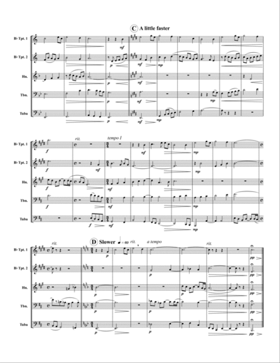 Amazing Grace Brass Quintet scores gallery preview page 2