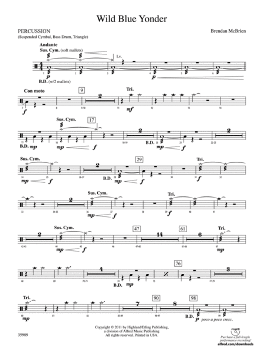 Wild Blue Yonder: 1st Percussion Full Orchestra scores gallery preview page 1