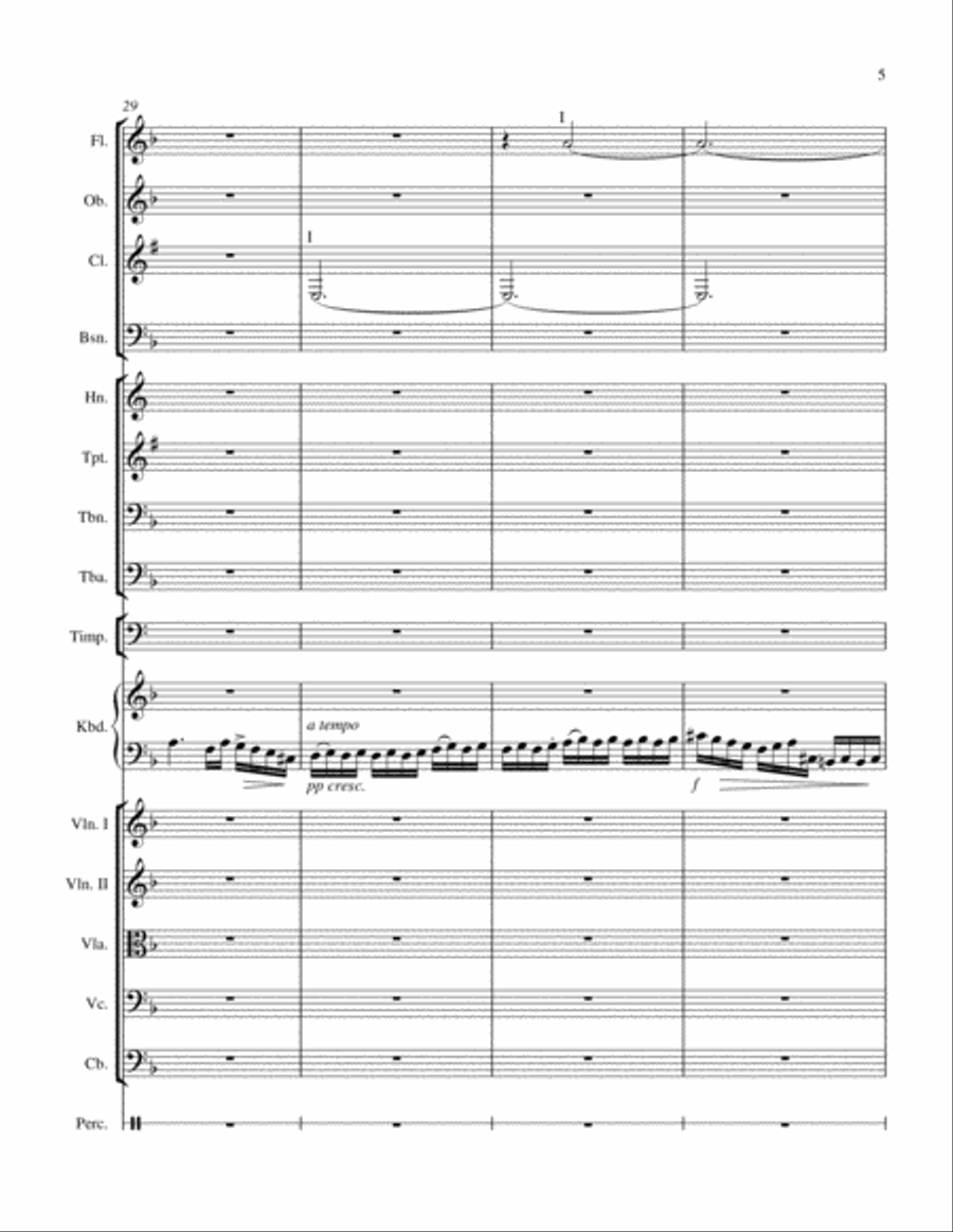 Synth Concerto #2, 1st Mov't - Andante con moto Full Orchestra scores gallery preview page 5