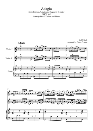 Book cover for Adagio (from Toccata, Adagio and Fugue in C major) (BWV 564) by JS Bach- arr for 2 Violins and Piano