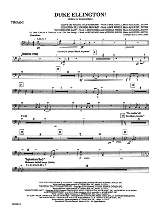 Duke Ellington! (Medley for Concert Band): Timpani