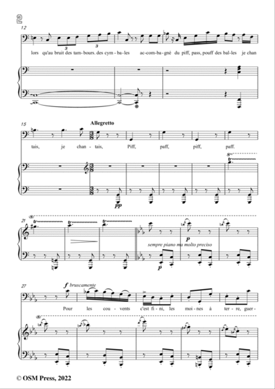 Meyerbeer-Piff,Paff,from Les Huguenots,for Voice and Piano Voice Solo scores gallery preview page 4