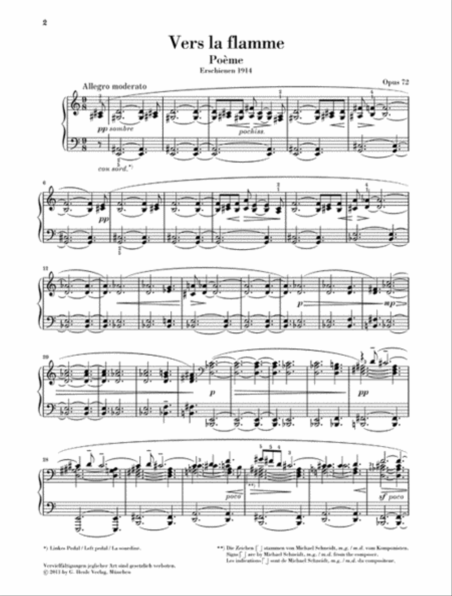 Vers la flamme (Poème), Op. 72