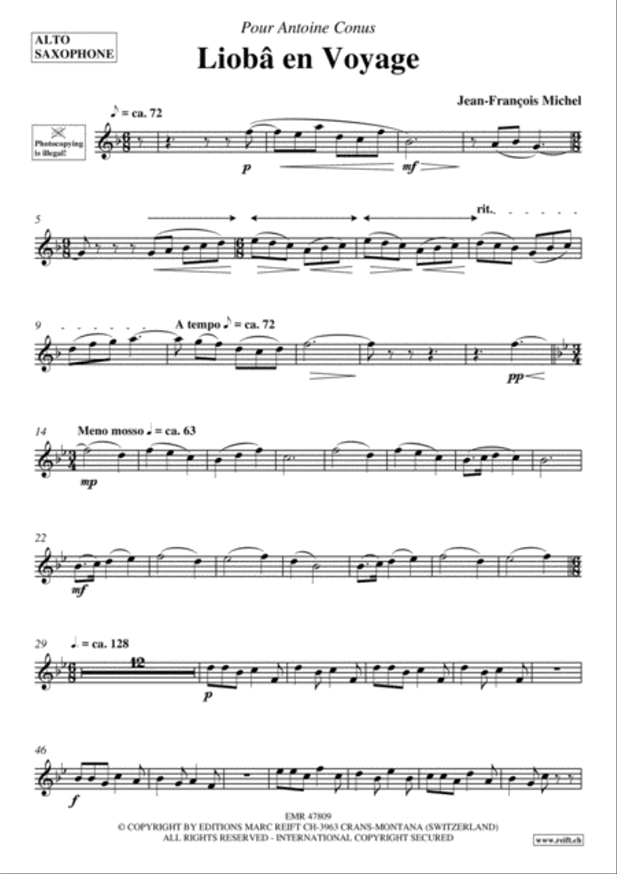 Lioba en Voyage Alto Saxophone scores gallery preview page 2