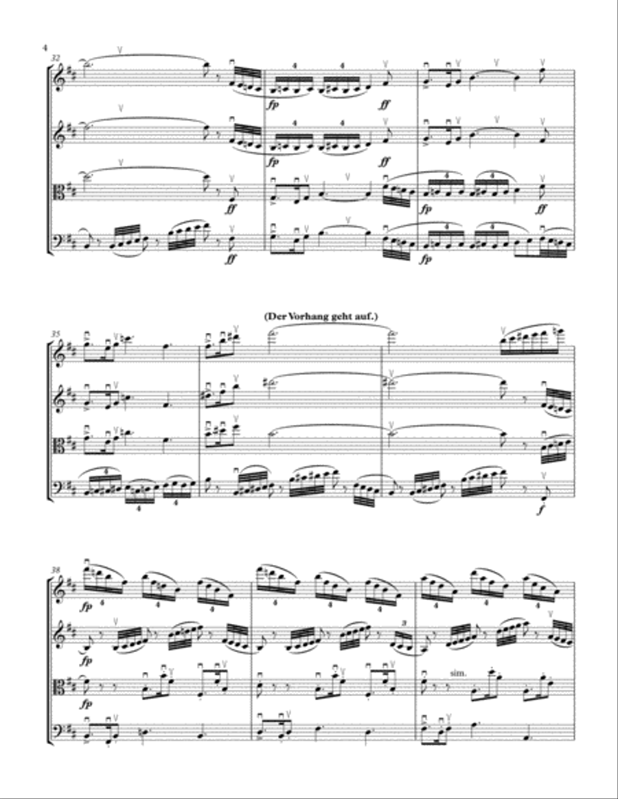 Die Walküre - Act 3 Prelude - For String Quartet String Quartet scores gallery preview page 4