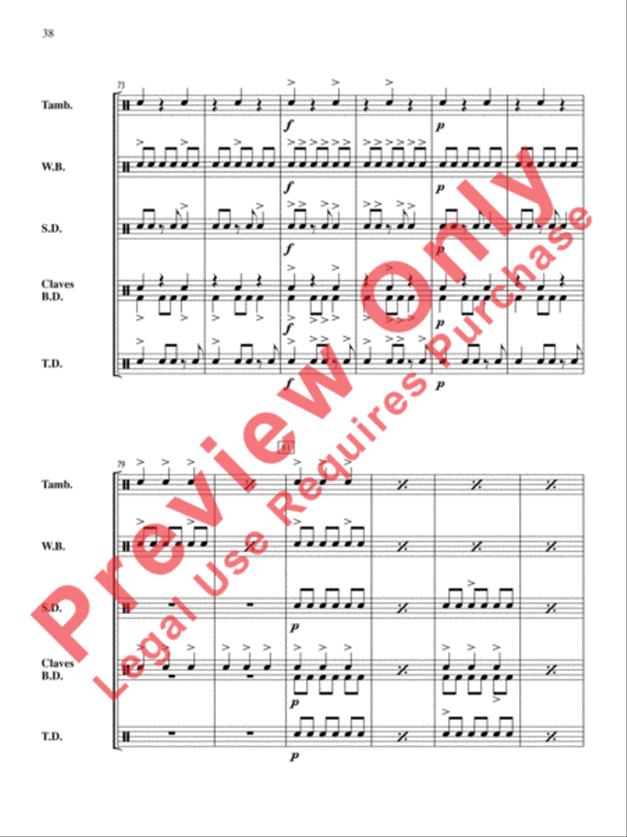The Anthony J. Cirone Intermediate Percussion Ensemble Collection Percussion Ensemble scores gallery preview page 39