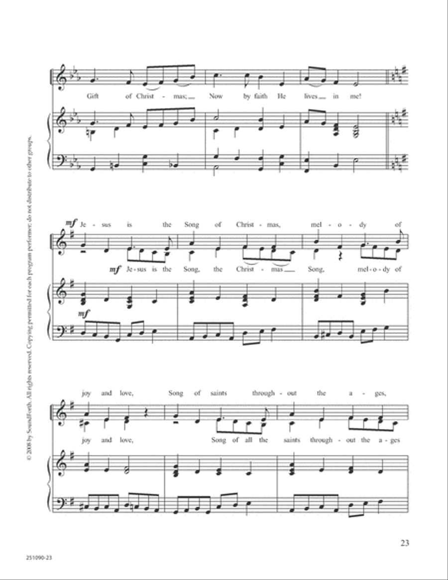 The Gift of Christmas Unison Choir scores gallery preview page 23