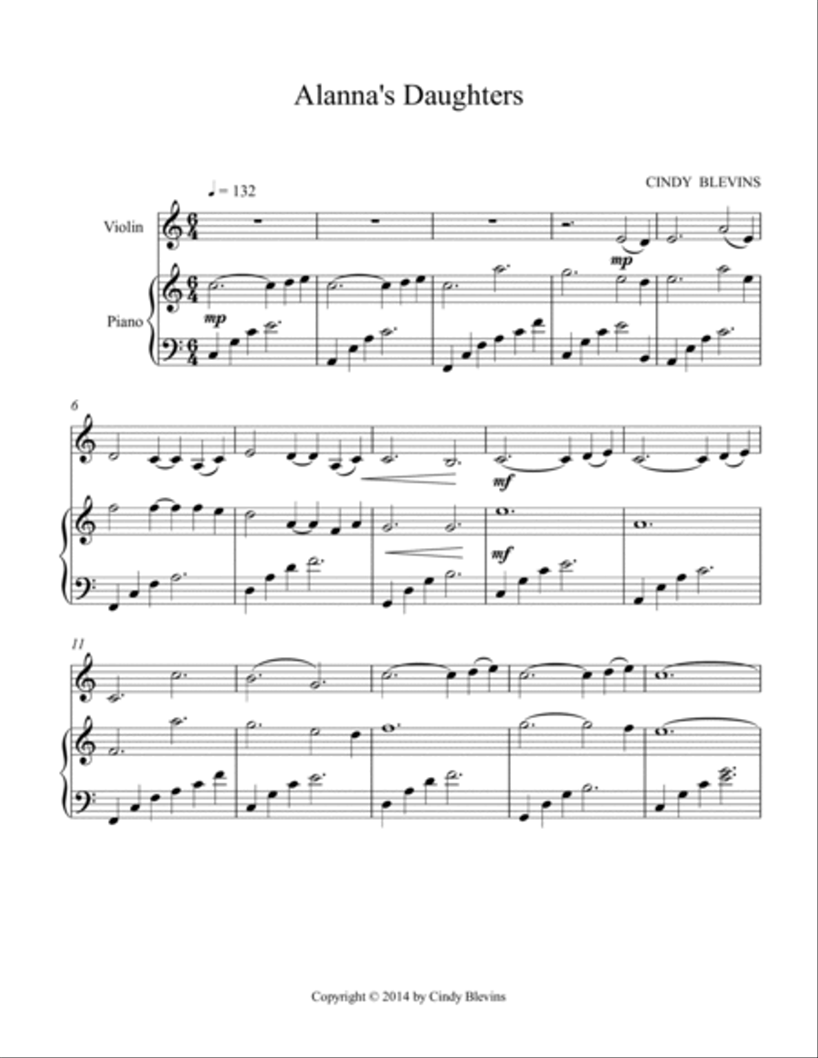 Alanna's Daughters, for Piano and Violin Violin Solo scores gallery preview page 2