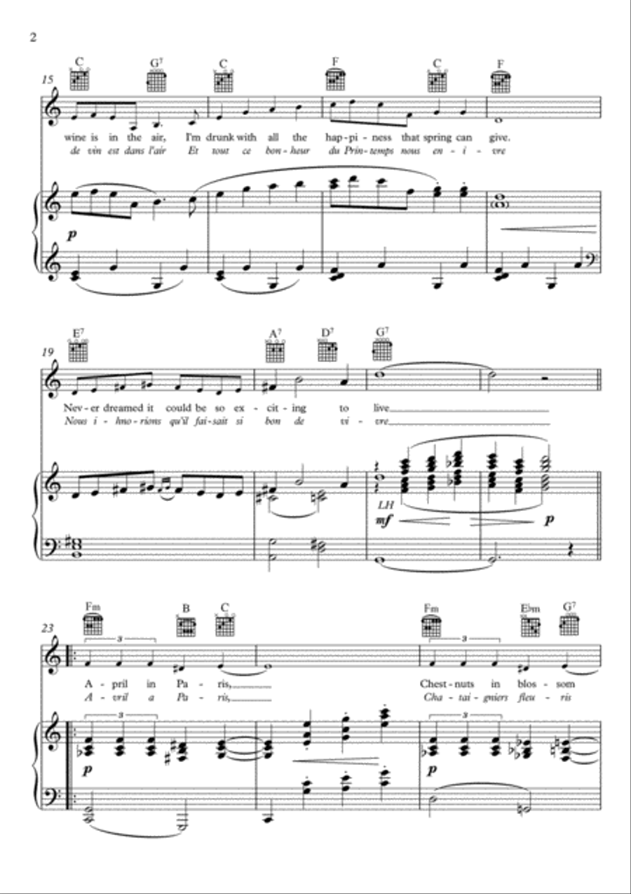 April In Paris Piano, Vocal, Guitar scores gallery preview page 2