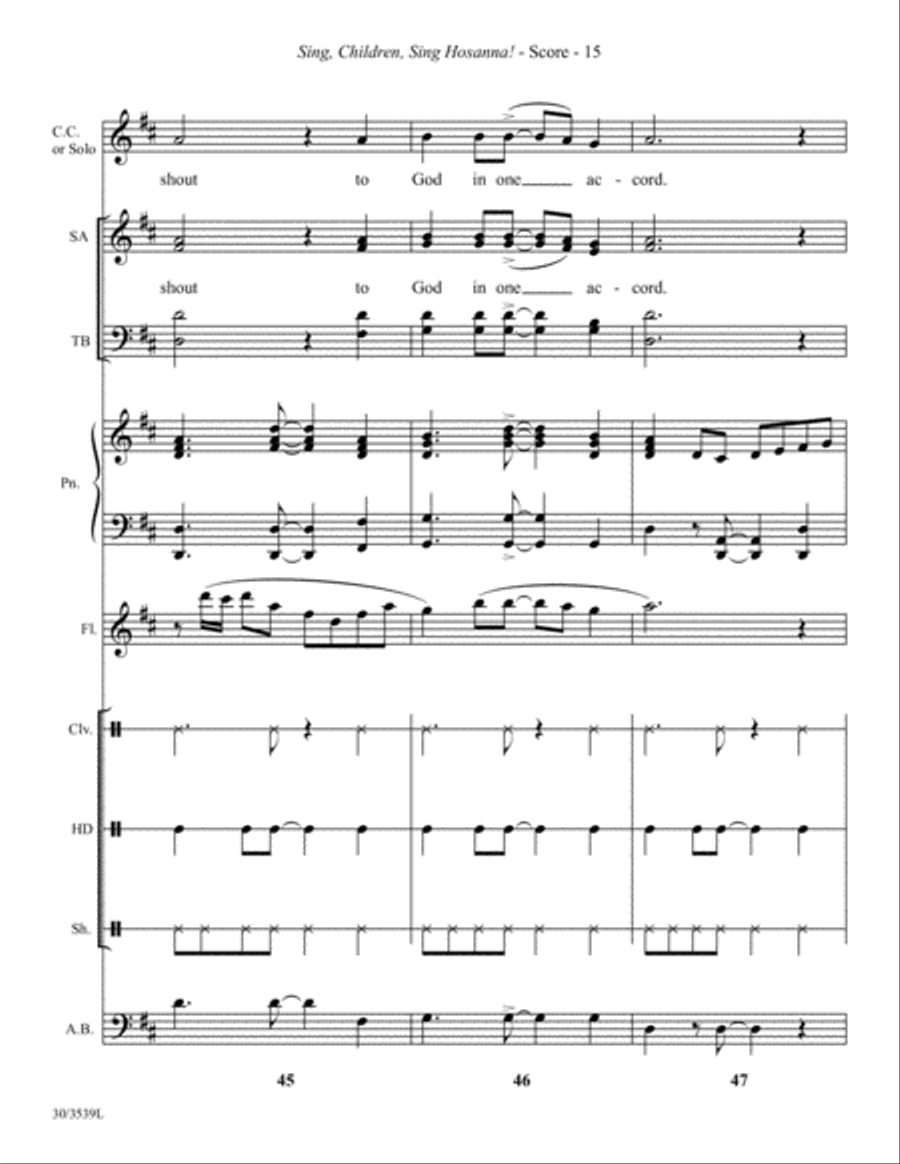 Sing, Children, Sing Hosanna! - Instrumental Ensemble Score and Parts Choir scores gallery preview page 16