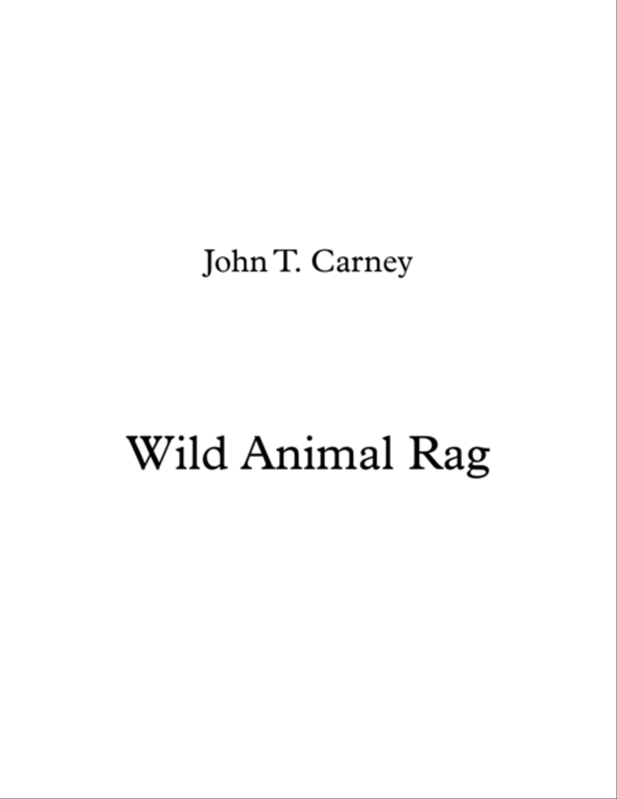 Wild Animal Rag Piano Solo scores gallery preview page 1