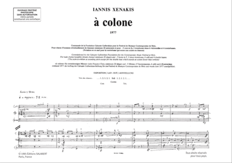 A Colone Choeur (Vx-Hm) Cor Trb Cb Partition Choir scores gallery preview page 2