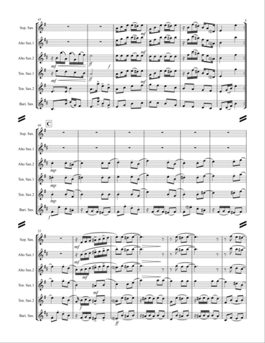 La Cumparsita (Tango) (for Saxophone Quintet SATTB or AATTB) Saxophone Quintet scores gallery preview page 4