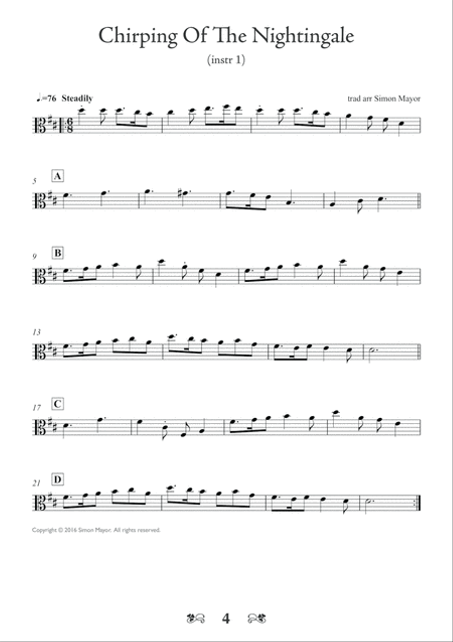 Great Duets: 10 Traditional Tunes (alto clef) Set of Parts scores gallery preview page 4