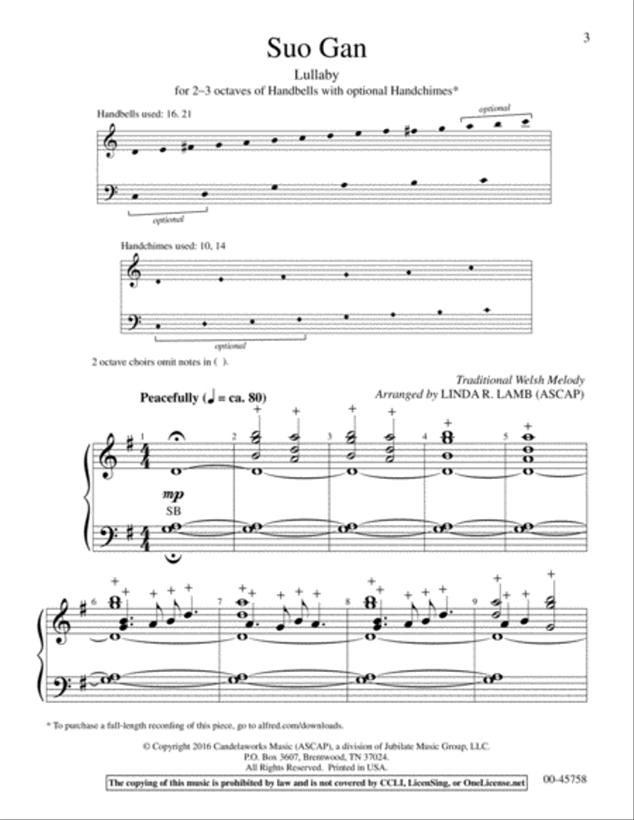 Suo Gan Handbell Choir scores gallery preview page 3