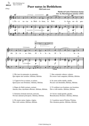 Puer natus in Bethlehem (Solo song) (Original key. G minor)