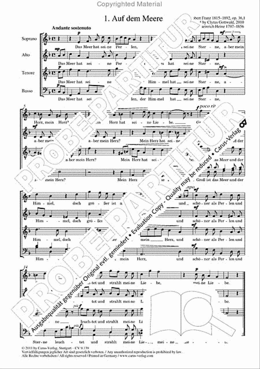 Gottwald: Five Lieder based on texts by Heinrich Heine Choir scores gallery preview page 3