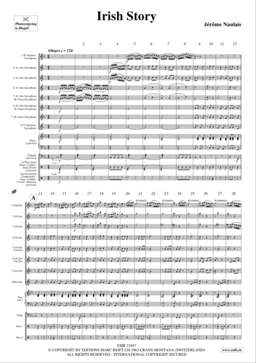 Irish Story Saxophone Ensemble scores gallery preview page 3