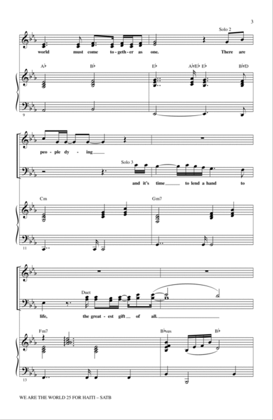 We Are The World 25 For Haiti 4-Part scores gallery preview page 2