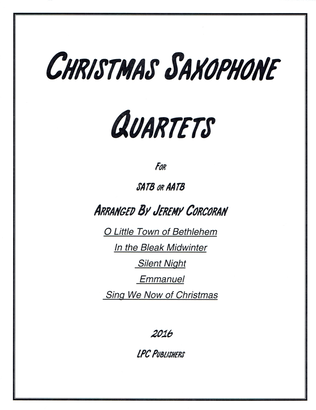 Book cover for 5 Christmas Carols for Saxophone Quartet
