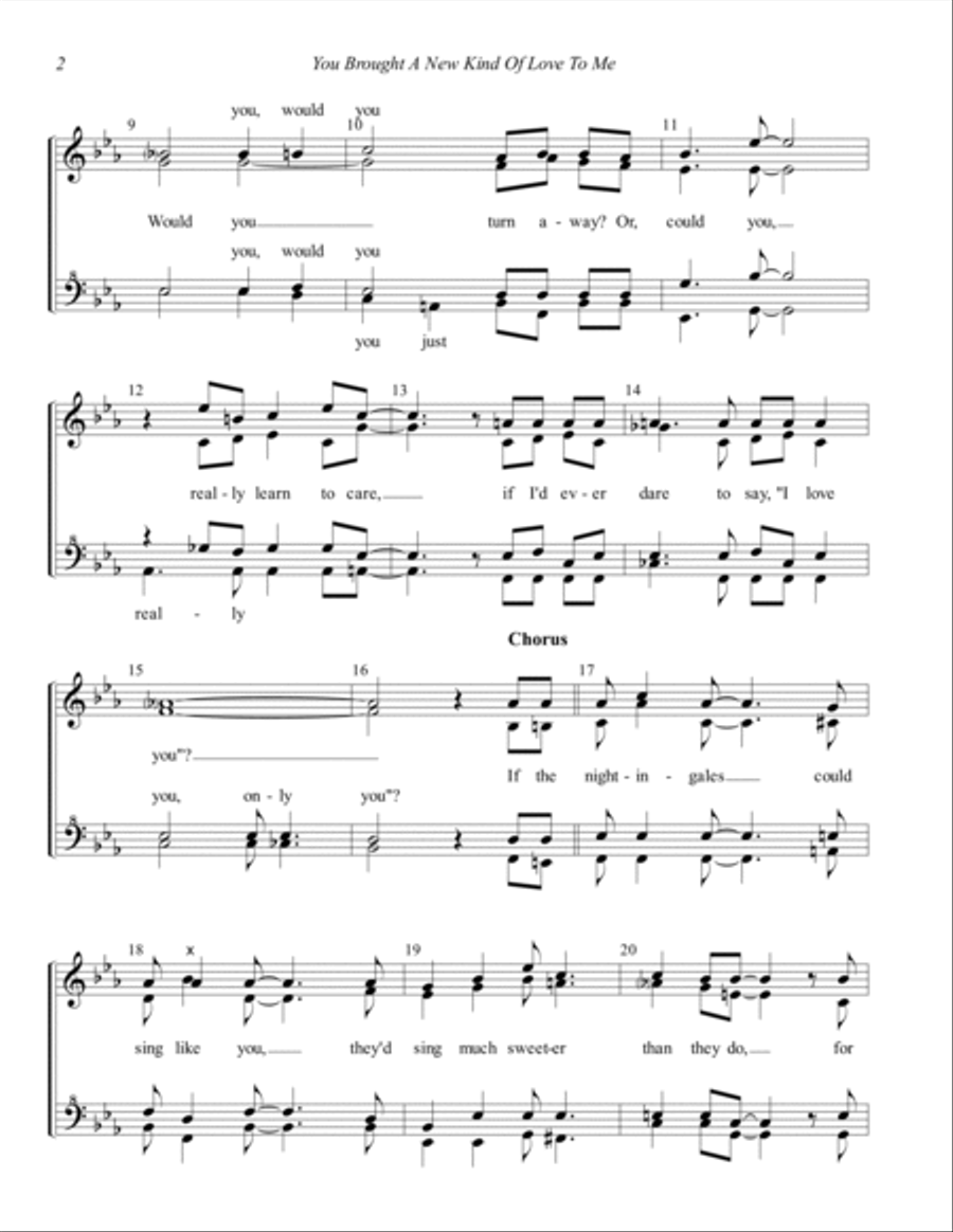 You Brought A New Kind Of Love To Me SSAA scores gallery preview page 2