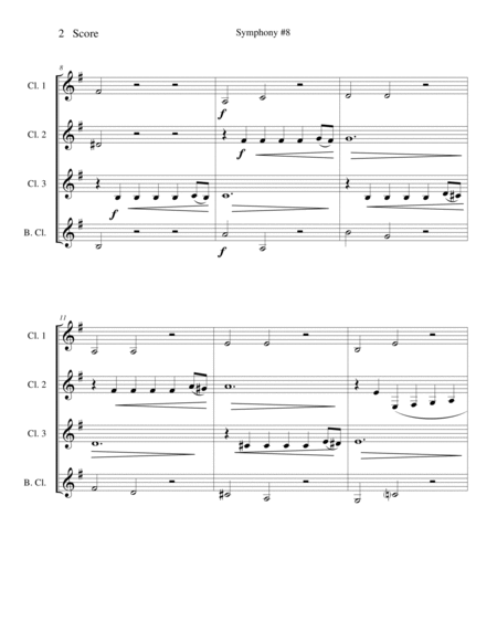 William Boyce - Symphony #8 for Clarinet Quartet image number null