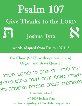 Book cover for Psalm 107 – Give Thanks to the Lord