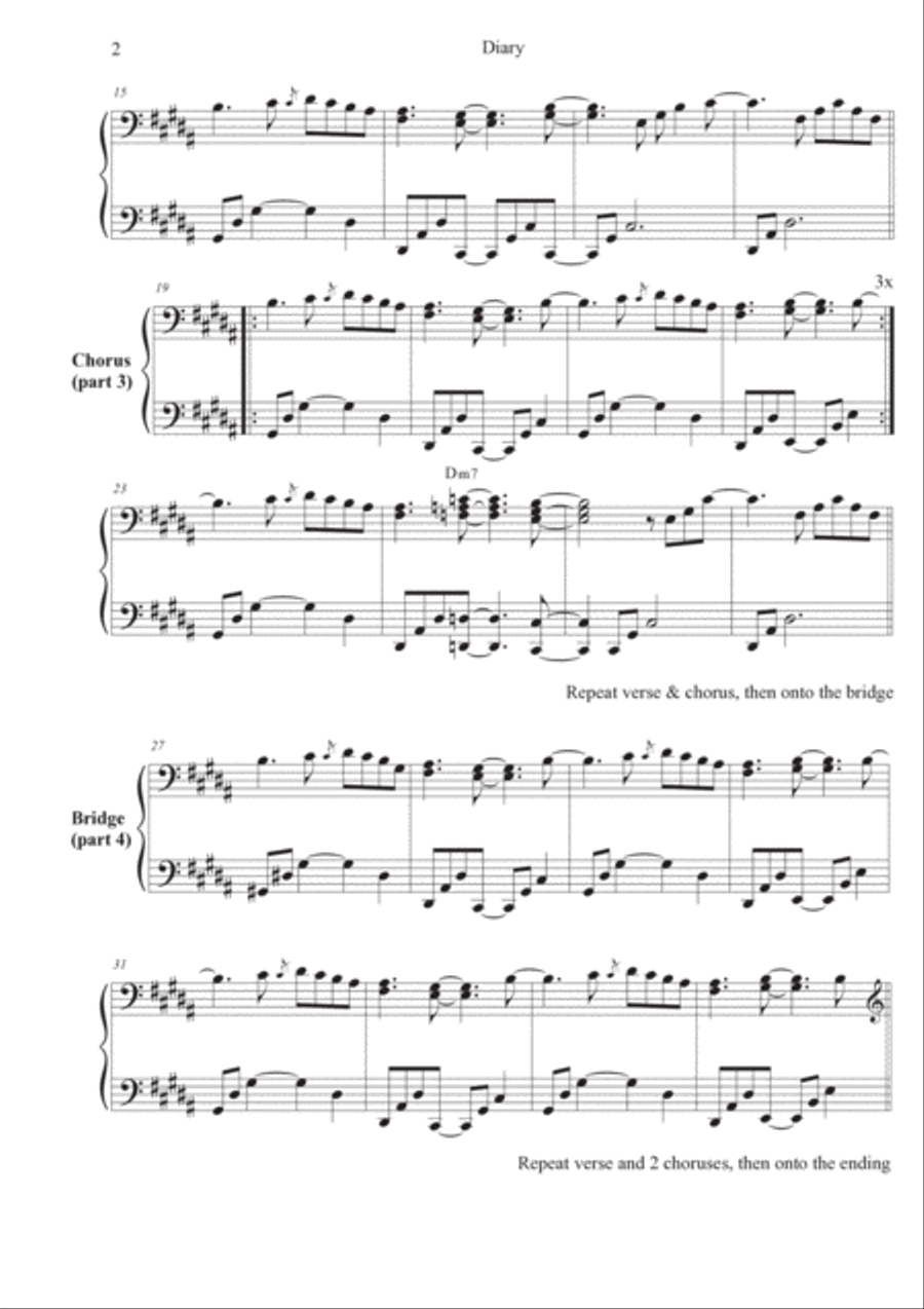 Diary Piano Solo scores gallery preview page 2