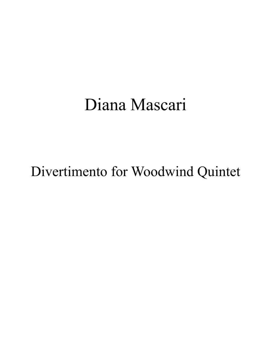 Divertimento for Woodwind Quintet Woodwind Quintet scores gallery preview page 1