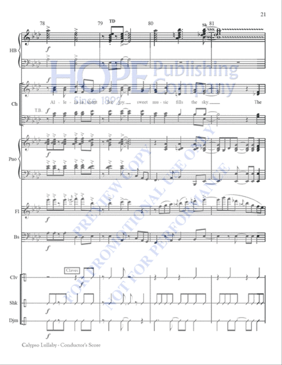 Calypso Lullaby Choir scores gallery preview page 21