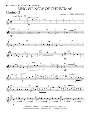 Sing We Now of Christmas (arr. Larry Kerchner) - Bb Clarinet 2