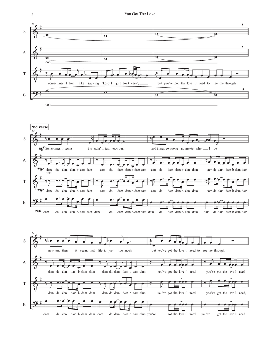 You Got The Love 4-Part scores gallery preview page 2
