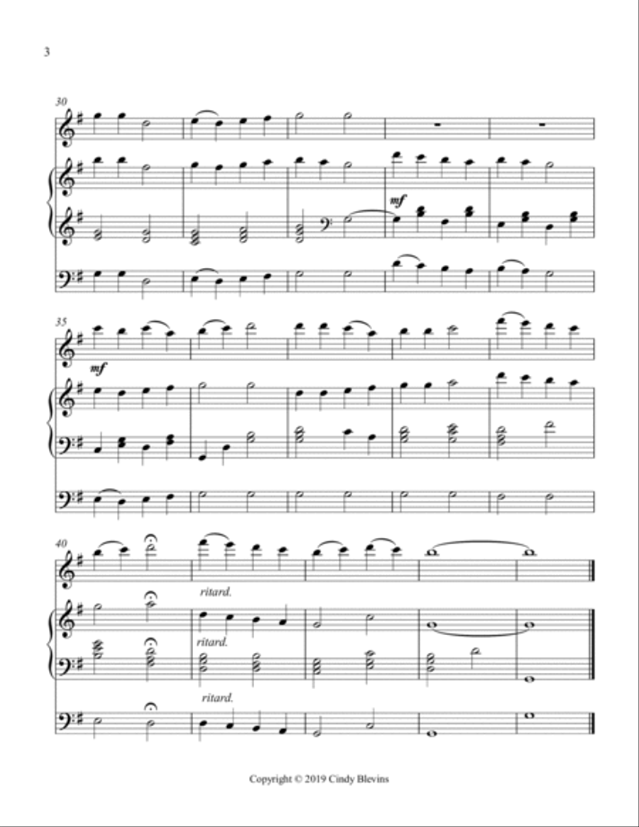 Good King Wenceslas, for Piano, Flute and Cello Flute scores gallery preview page 4