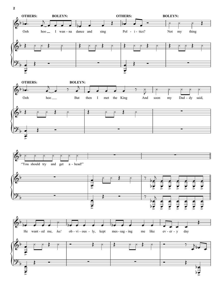 Don't Lose Ur Head (from Six: The Musical) Voice scores gallery preview page 2