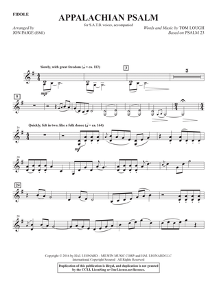 Book cover for Appalachian Psalm - Fiddle