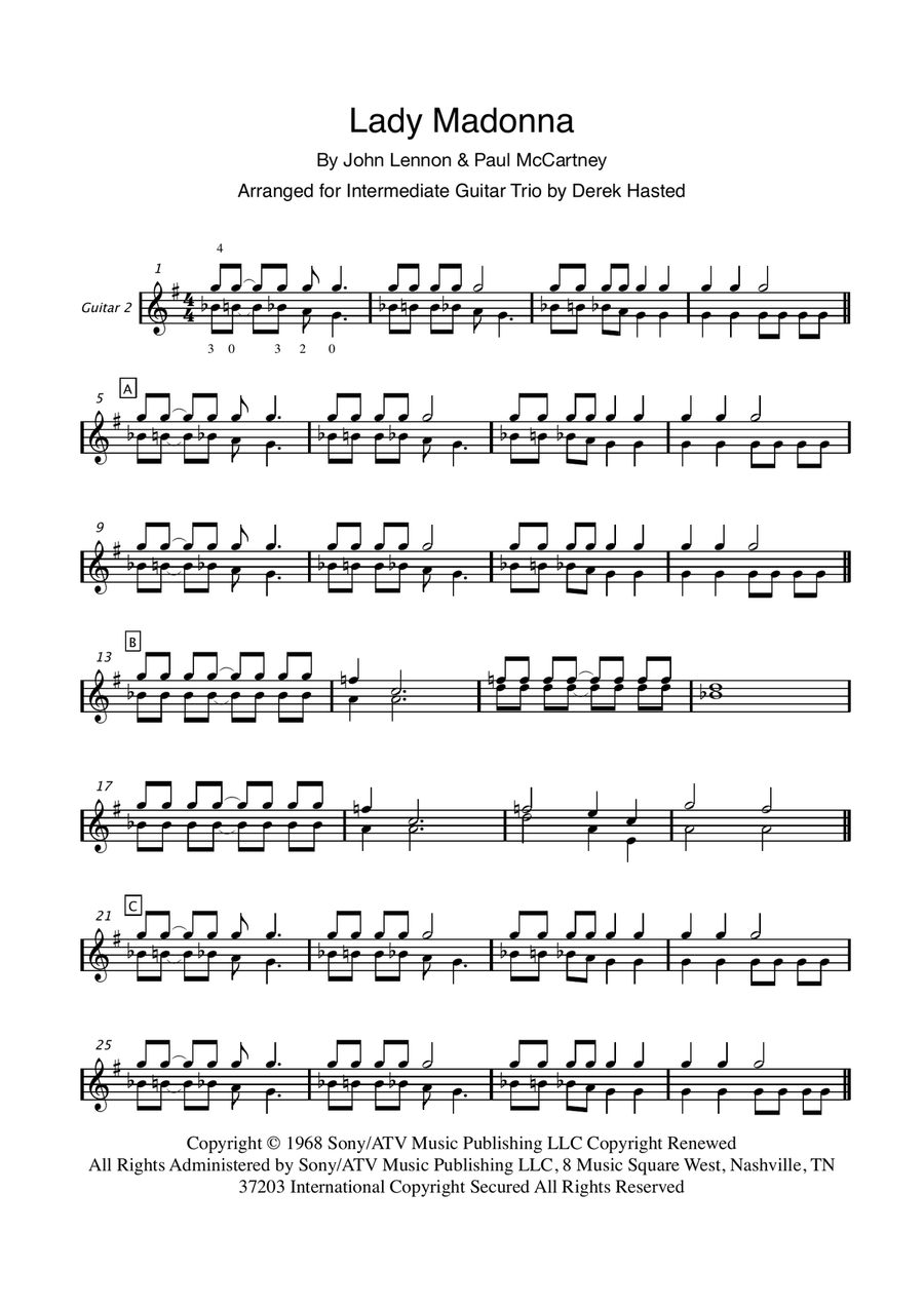 Lady Madonna Guitar Ensemble scores gallery preview page 6