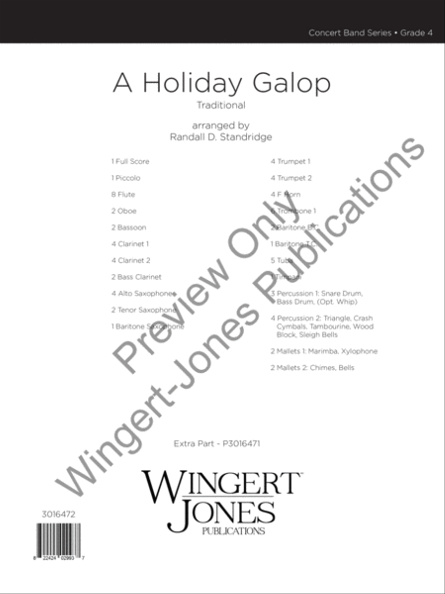 A Holiday Galop Concert Band scores gallery preview page 2