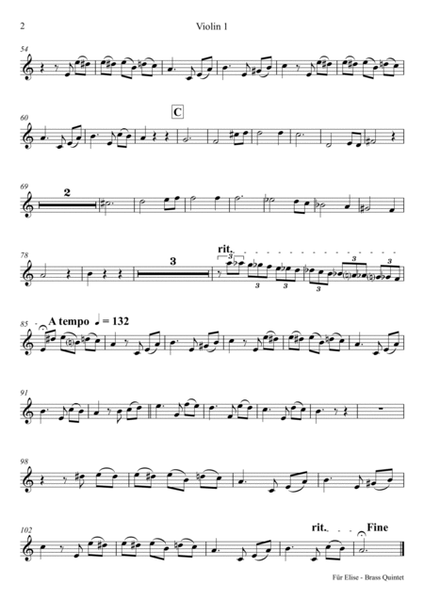 For Elise - Ludwig van Beethoven - String Quintet