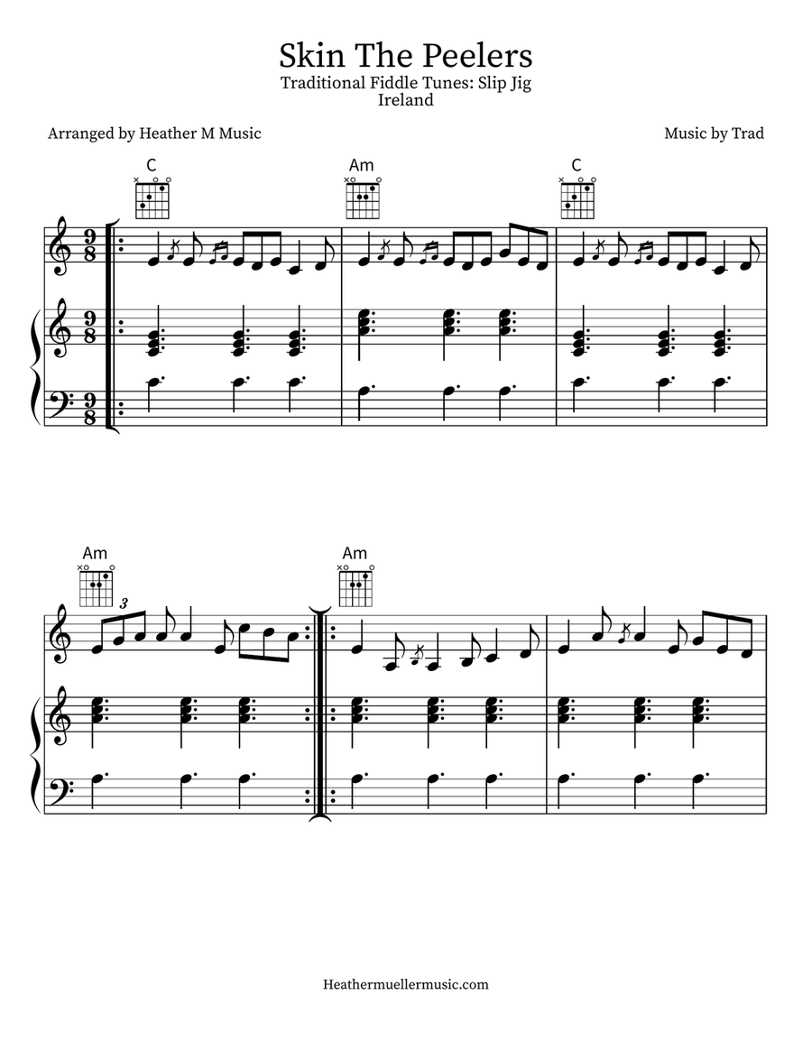 Skin The Peelers Violin Solo scores gallery preview page 1