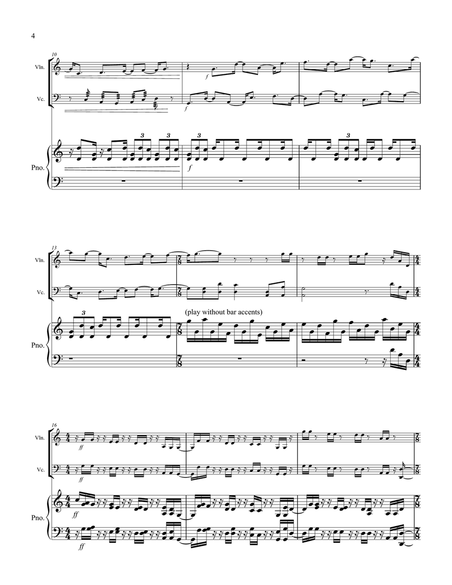 Two Nguni Dances Piano Trio scores gallery preview page 4