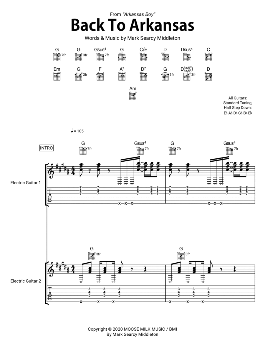 Back to Arkansas Back to Arkansas Acoustic Guitar scores gallery preview page 1