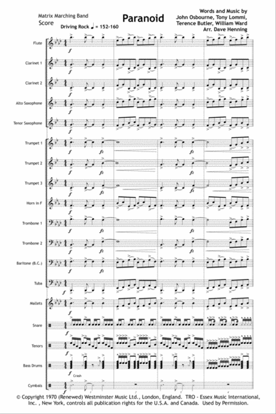Paranoid Paranoid Marching Band scores gallery preview page 2