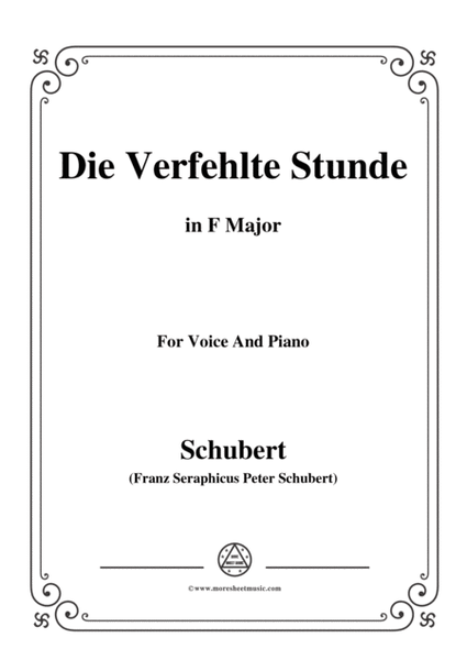 Schubert-Die Verfehlte Stunde,in F Major,for Voice&Piano image number null