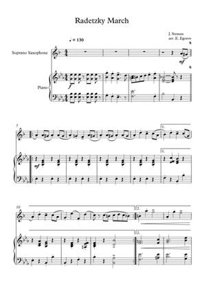 Radetzky March, Johann Strauss Sr., For Soprano Saxophone & Piano