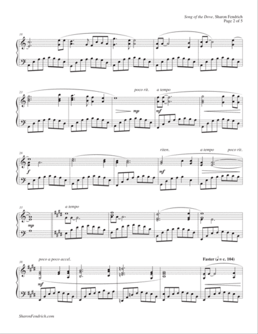 Song of the Dove Piano Solo scores gallery preview page 2
