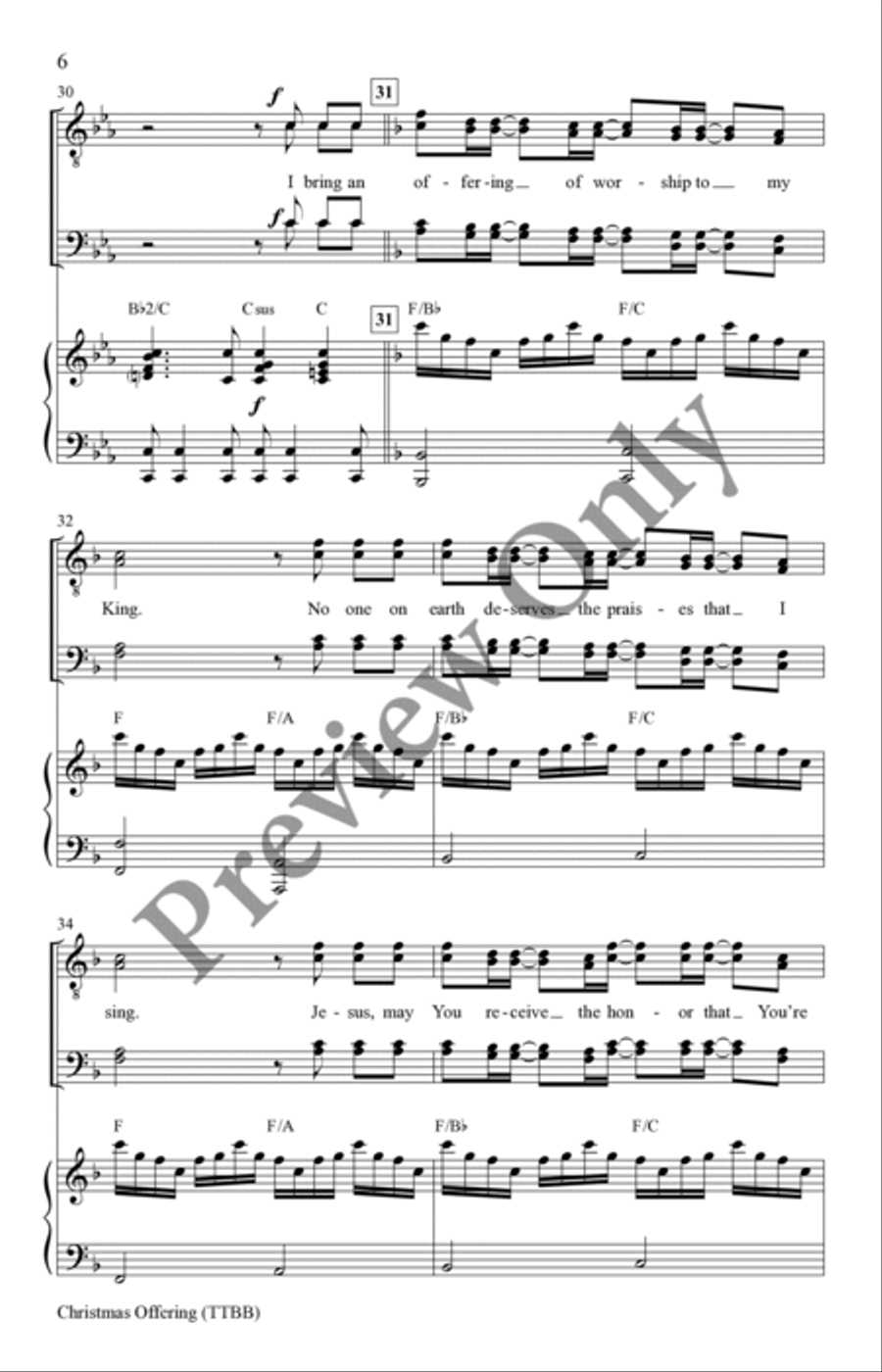 Christmas Offering TTBB scores gallery preview page 6