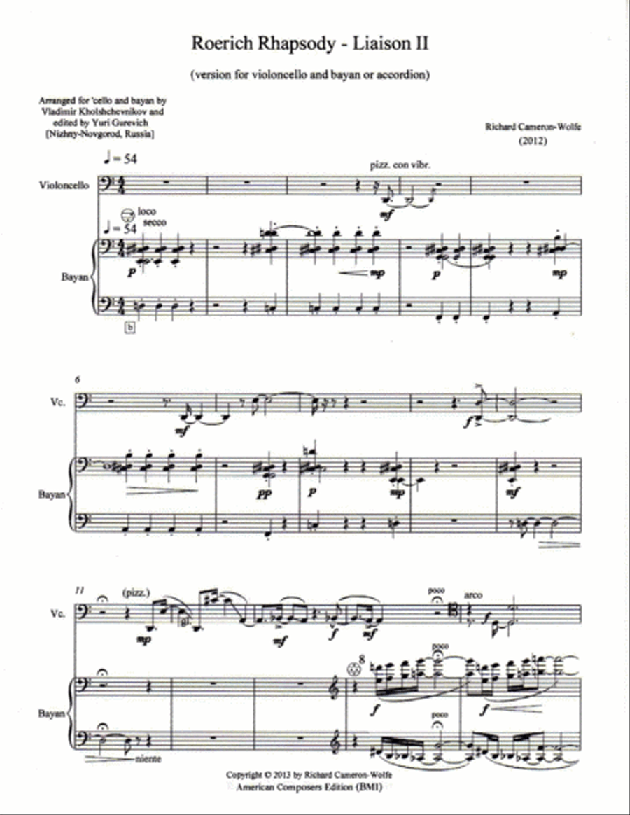[Cameron-Wolfe] Roerich Rhapsody - Liason II String Duet scores gallery preview page 5