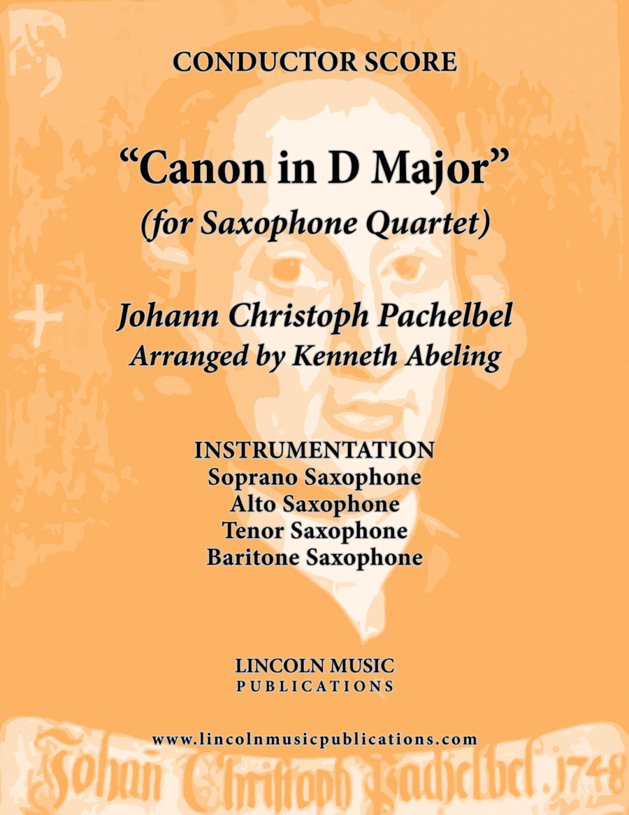 Pachelbel - Canon in D Major (for Saxophone Quartet SATB) Saxophone Quartet scores gallery preview page 1