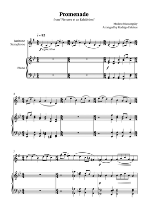 Promenade (from "Pictures at an Exhibition") - for solo baritone sax and piano accompaniment
